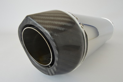 SP Engineering Slip On Round Carbon Outlet Diabolus Stubby Polished Stainless Exhaust